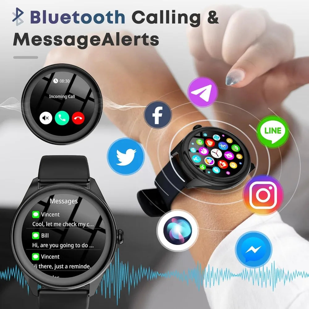 1.39" HD Touchscreen Smartwatch with 120 Sports Modes and AI Assistant for Fitness Tracking