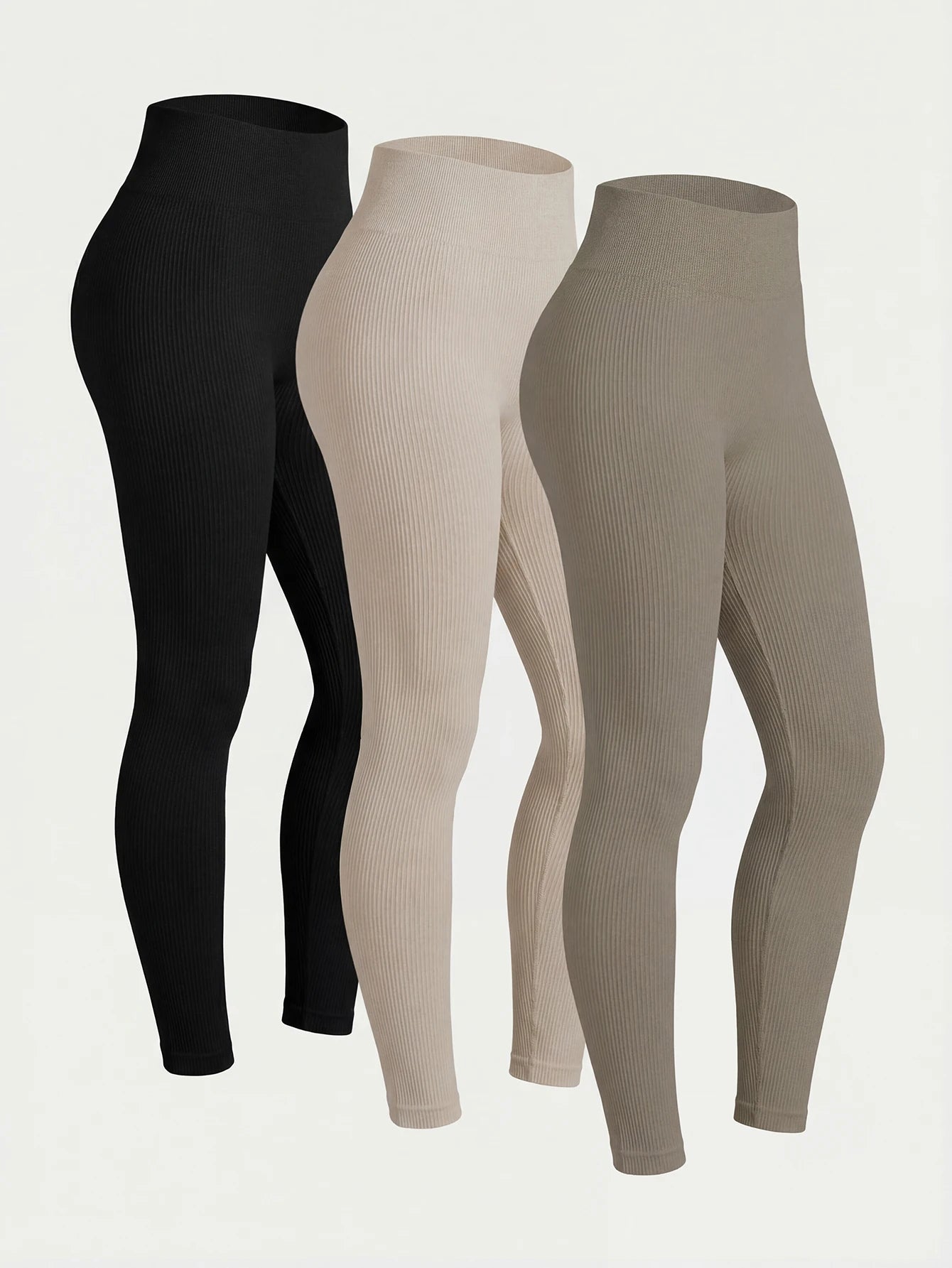 3PCS Women's Sports Leggings, High Elasticity Yoga Pants, Suitable For Hiking, Trekking, Gym Spring