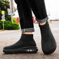 Outdoor Casual Running Shoes Wide Toe Men Slip-On Knitted Socks Sneakers Breathable Lightweight Mesh Lazy Shoes Easy Wear Rubber Outsole Sneakers