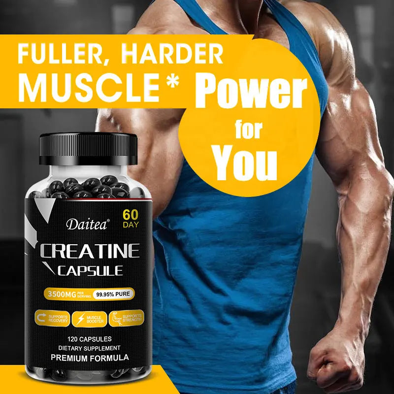 Creatine Monohydrate 3500mg 120 Capsules Creatine Muscle Endurance Fitness, Natural Performance and Endurance Desire