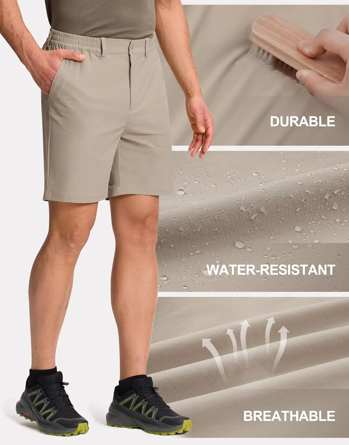 Pioneer Camp Men's 7" Hiking Shorts Lightweight Outdoor Quick-Dry Water-Resistant Casual Shorts for Travel Fishing Golf