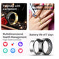R09 Smart Ring Men Women with Charging Case,Heart Rate Blood Oxygen,Skin Temperature Monitor,5ATM Waterproof For Android iOS