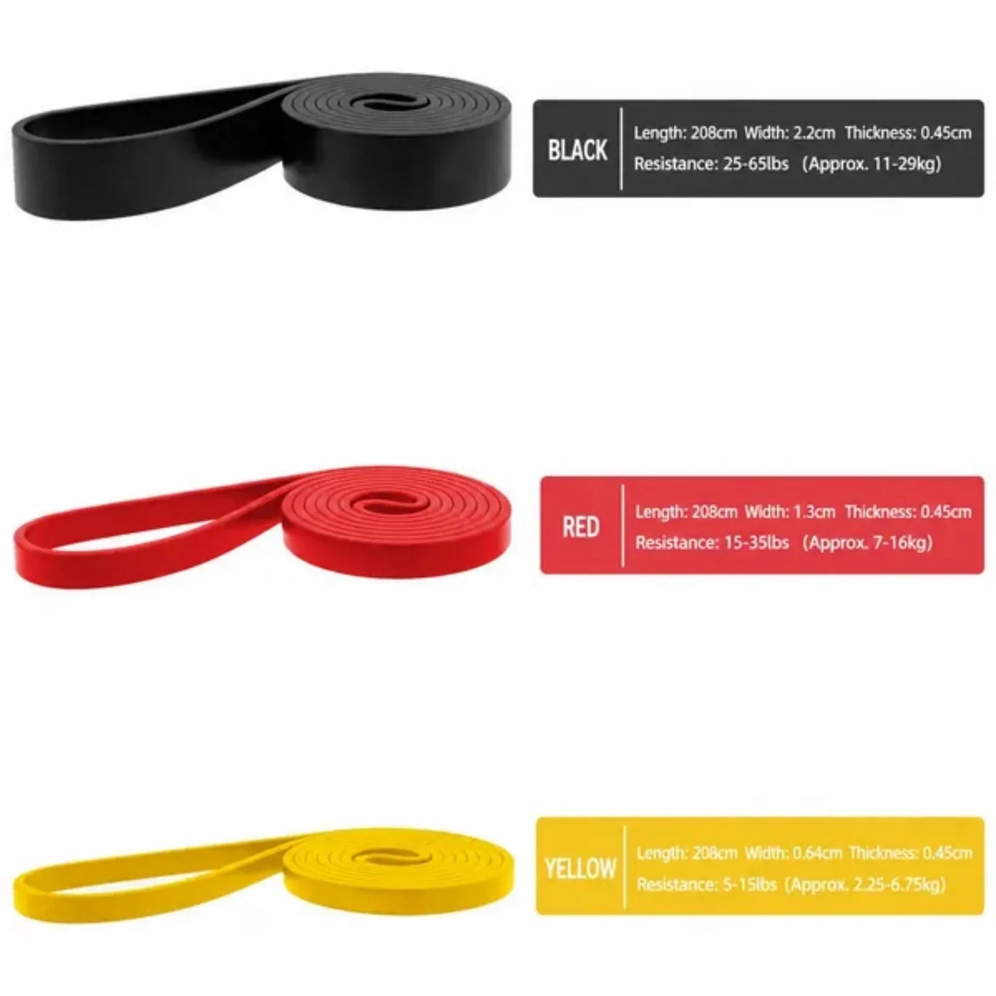 Resistance Bands Set of 3 Loop Exercise Bands for Yoga Fitness Workout Gym