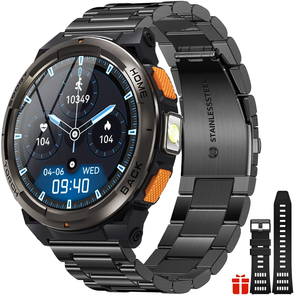 EIGIIS 1.45 Inch Smart Watch KE5 3ATM Waterproof Original Design Sports Watch With Compass And Altitude Barometer LED Flashlight