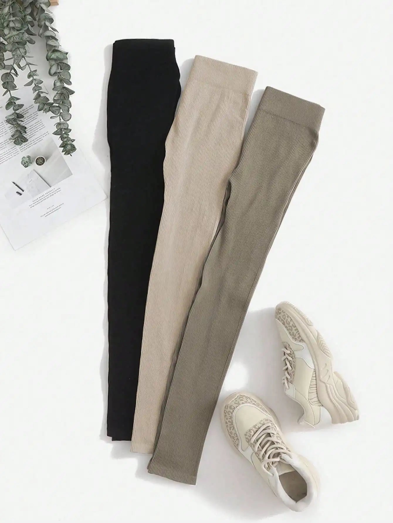 3PCS Women's Sports Leggings, High Elasticity Yoga Pants, Suitable For Hiking, Trekking, Gym Spring