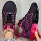 Women Gradient Scale Pattern Air Cushion Sneakers Breathable Flying Weave Mesh Shock Absorb Non Slip Lace Up Running Shoes Fashion Outdoor Gym Jogging Daily Casual Sports Footwear 2026 New