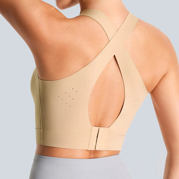 THE GYM PEOPLE Women's Wireless Cross Back Sports Bras Padded Low Impact Seamless Bra