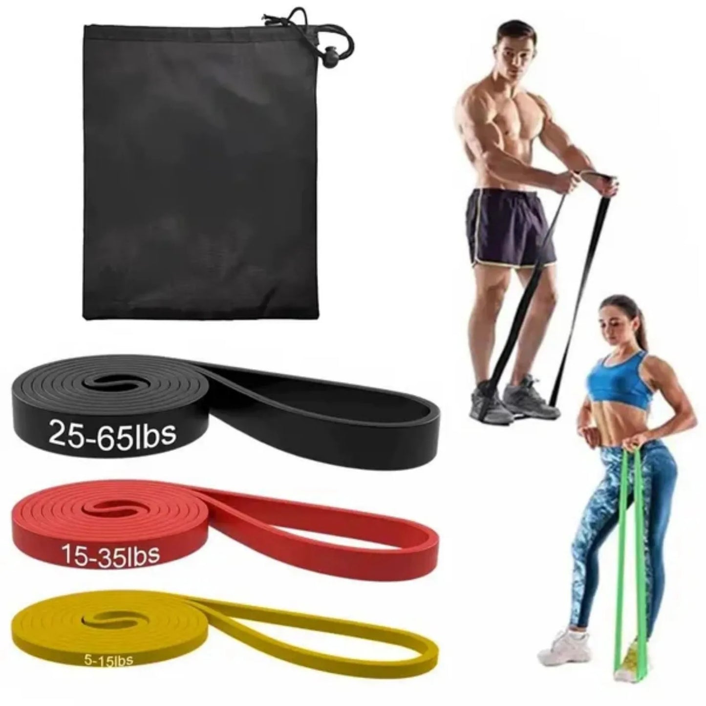 Resistance Bands Set of 3 Loop Exercise Bands for Yoga Fitness Workout Gym