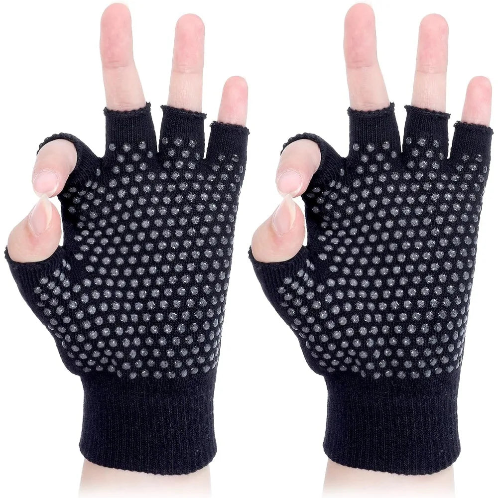 Fingerless Workout Gloves for Men and Women Non Slip Grip Fitness Training Gym Gloves Breathable Half Finger Exercise Gloves for Yoga Pilates Cycling Weight Lifting Strength Training and Workout Equipment Enhanced