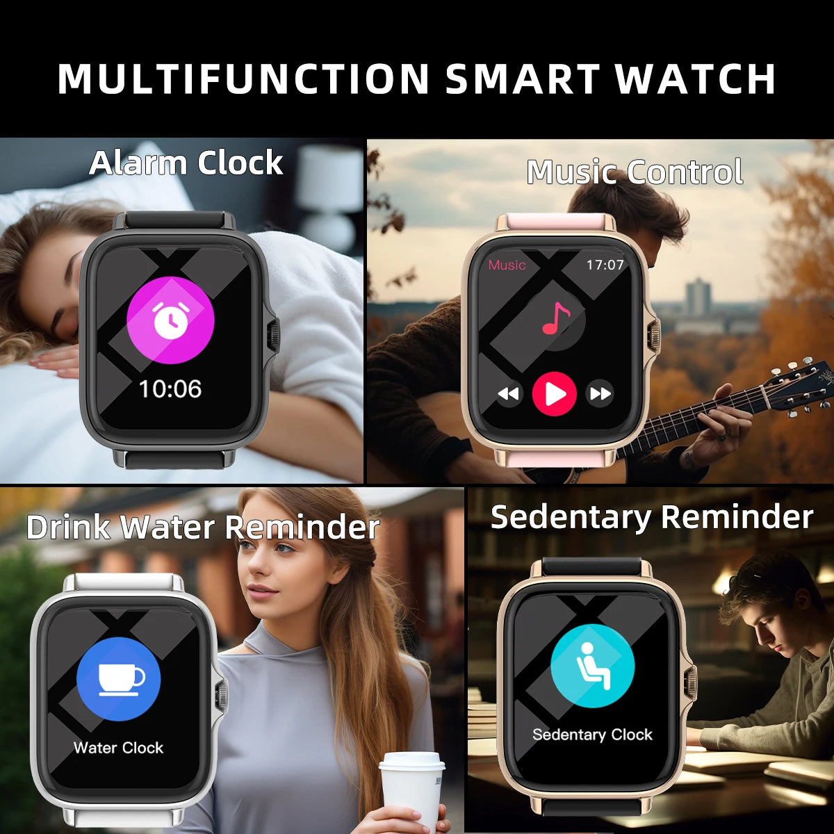 1.83'' Smart Watch with Message Answer Call Sleep Monitoring Sports Pedometer Information Alerts For iPhone Android