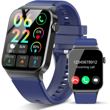 Smartwatch: 1.85" HD Screen, Heart Rate/Sleep Monitor, 110+ Modes, Waterproof Fitness Tracker for Android/iOS