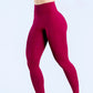 Logo Seamless Women's Solid Waist Yoga Pants Three-Section Waist Sexy Hip-Lifting Tight Sports Fitness Exercise Pants