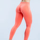 Logo Seamless Women's Solid Waist Yoga Pants Three-Section Waist Sexy Hip-Lifting Tight Sports Fitness Exercise Pants
