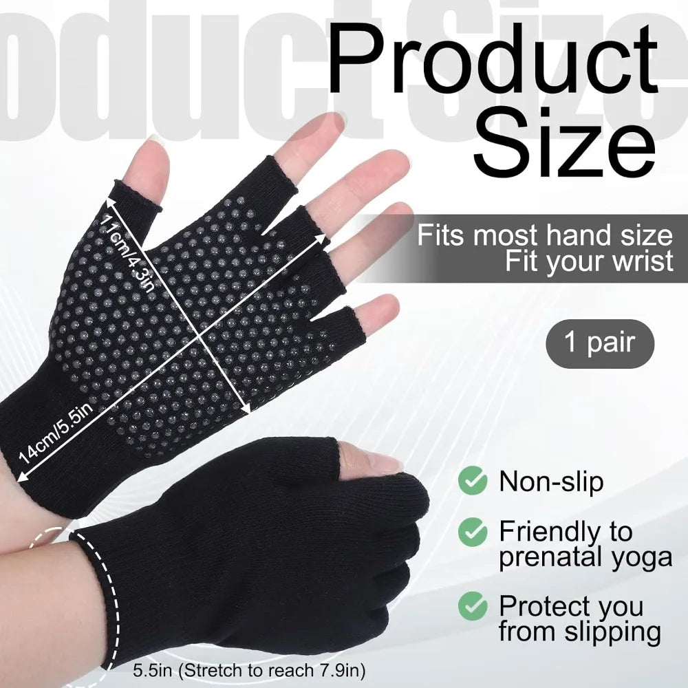 Fingerless Workout Gloves for Men and Women Non Slip Grip Fitness Training Gym Gloves Breathable Half Finger Exercise Gloves for Yoga Pilates Cycling Weight Lifting Strength Training and Workout Equipment Enhanced