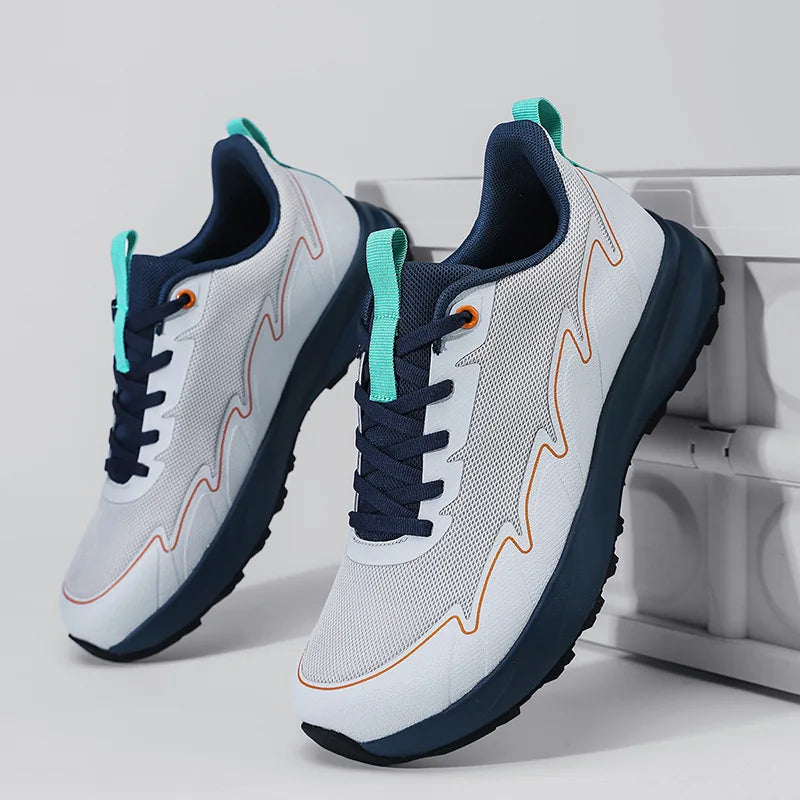 Wide Toe Running Shoes 4E Dynamic Thick Outdoor Fitness Men's Fat Foot Cross-Border Shoes Comfortable Breathable Rubber Sole Casual Sneakers
