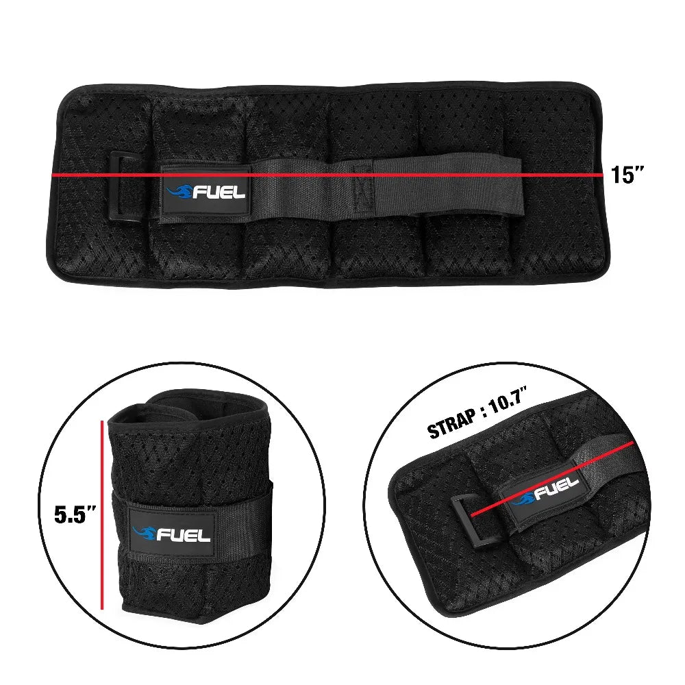 Adjustable Wrist Weights Ankle Weights Set 2.5 Lbs Each 5 Lbs Total with 6 Removable Sandbags for Home Gym Fitness Workout Running Training