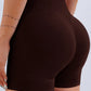 Women's Seamless Butt Lifting Sports Shorts, Suitable For Gym Workout, Cycling, Running, Black Tight Pants, Summer