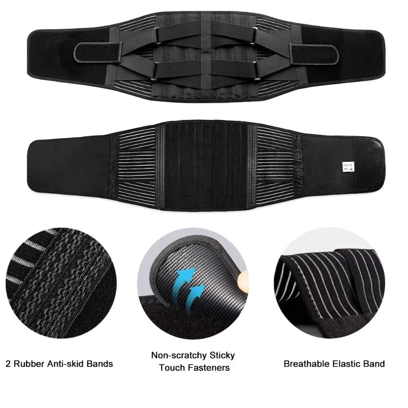 Lower Back Support Brace Lumbar Waist Belt Sports Trimmer Belt for Men Women Fitness Body Building