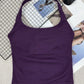 Seamless Long Camisole Sports Tank Top, Women, Built-In Removable Padded Bra, Yoga Workout Vest