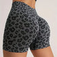 Sport Leopard Scrunch Butt Tummy Control Sports Biker Shorts Stretchy Shorts Women Boxer Shorts Summer