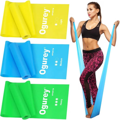 Professional Exercise Resistance Bands Set for Strength Training Yoga Pilates Stretching Physical Therapy and Muscle Recovery Stretch Elastic Workout Bands with Carrying Case for Home Gym Fitness Workouts for Men Women