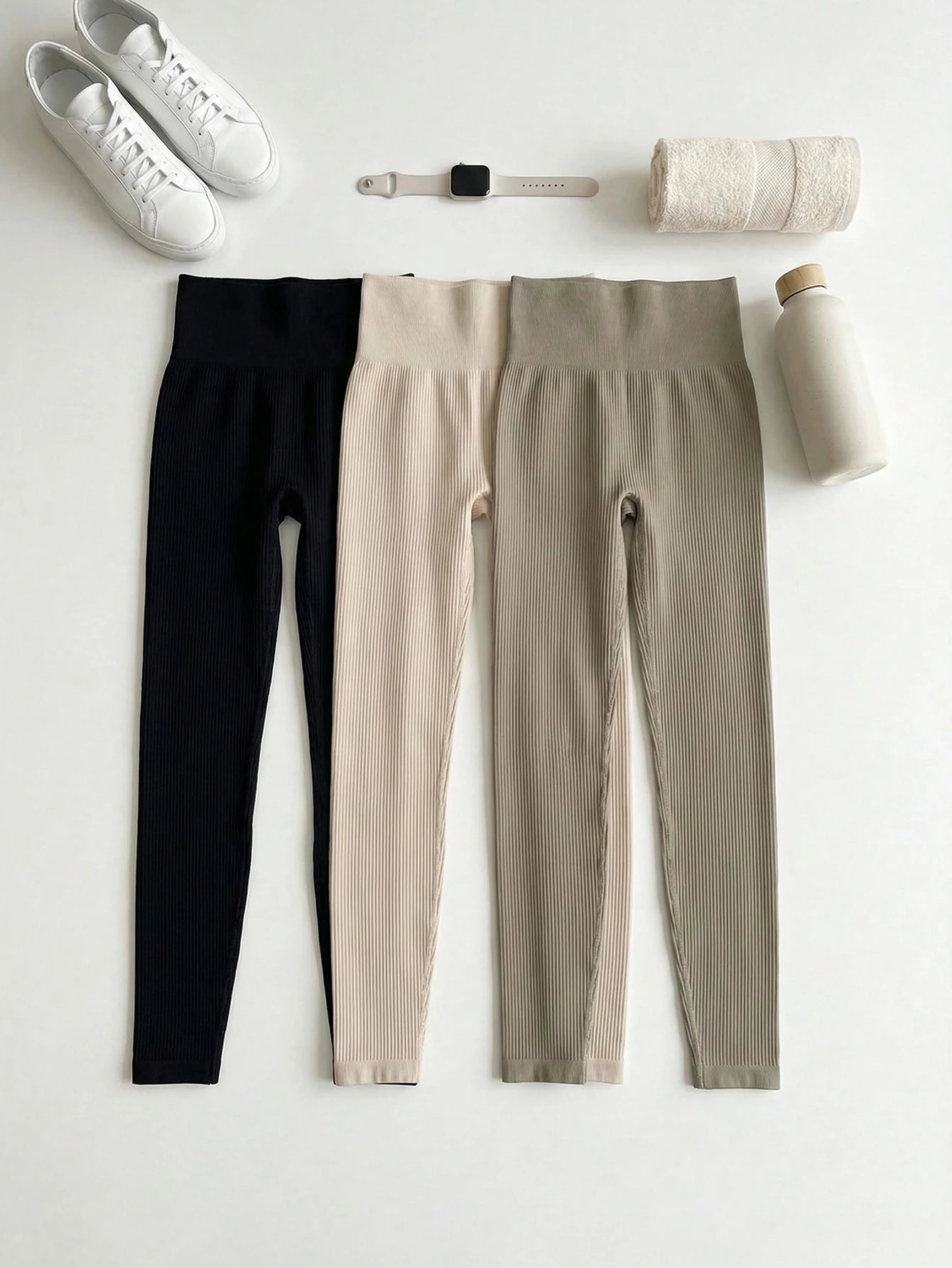 3PCS Women's Sports Leggings, High Elasticity Yoga Pants, Suitable For Hiking, Trekking, Gym Spring