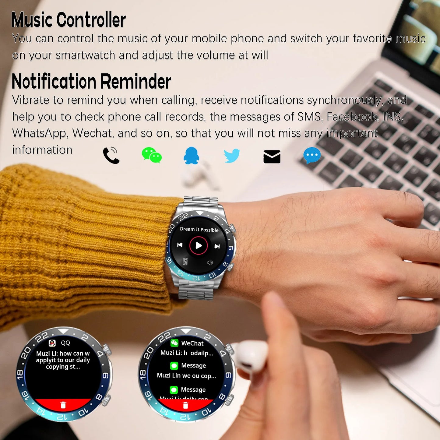 Smart Watch Men 1.43 Inch HD AMOLED Screen Bluetooth Call Fitness Watch Heart Rate Sleep Monitoring Smartwatch Men For 2025 New