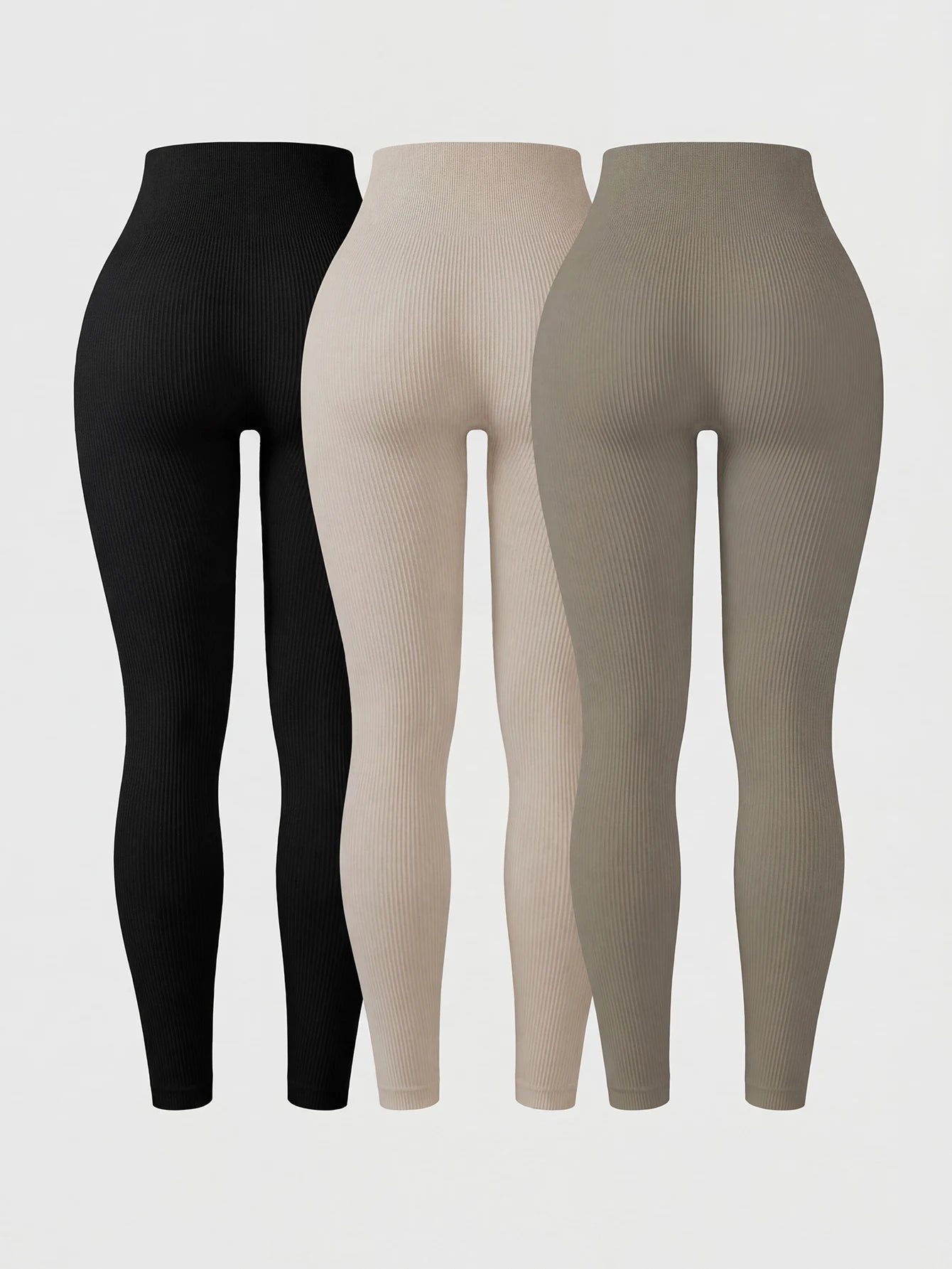 3PCS Women's Sports Leggings, High Elasticity Yoga Pants, Suitable For Hiking, Trekking, Gym Spring