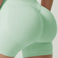 Women's Seamless Butt Lifting Sports Shorts, Suitable For Gym Workout, Cycling, Running, Black Tight Pants, Summer