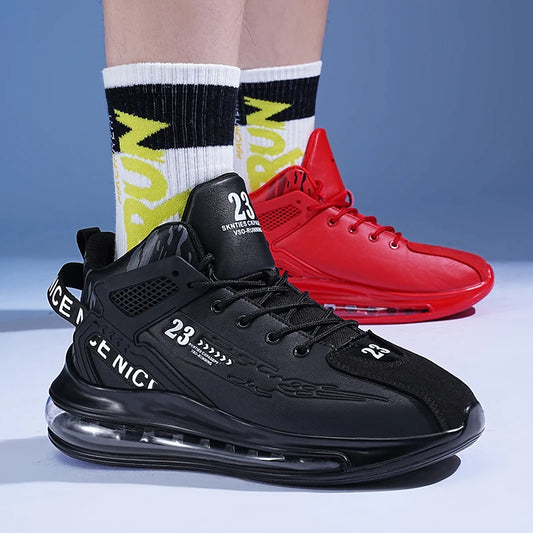 Men's Running Shoes 2026 Casual Sneakers New Spring Anti-shock Air Cushion Sport Shoes Thick Bottom Anti-slip Lucky Year Red Fashion Shoes