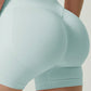 Women's Seamless Butt Lifting Sports Shorts, Suitable For Gym Workout, Cycling, Running, Black Tight Pants, Summer