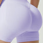 Women's Seamless Butt Lifting Sports Shorts, Suitable For Gym Workout, Cycling, Running, Black Tight Pants, Summer