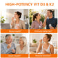 Vitamin D3 5000IU K2 90 Mcg Joint Support Supplement, for Heart & Bone Health, Cardiovascular & Immune Support, Calcium Absorption 120 Capsules