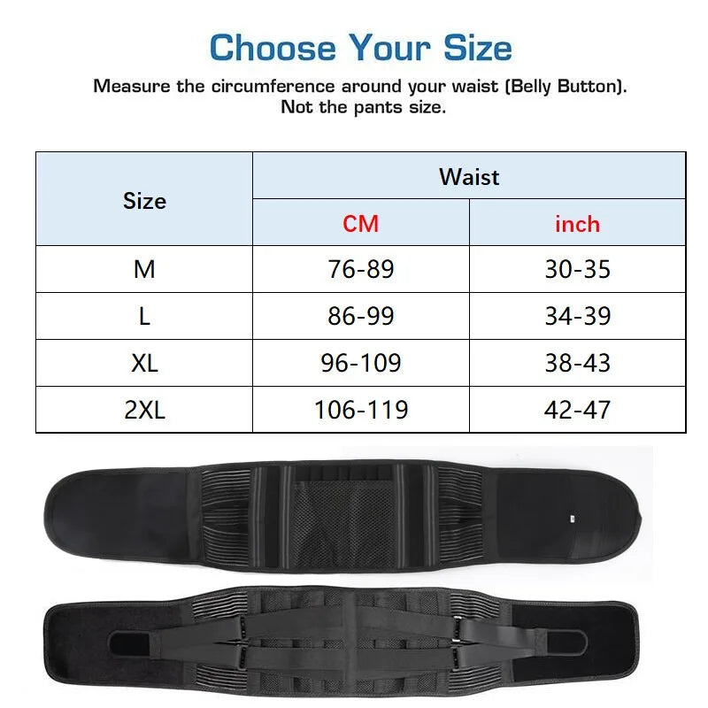 Lower Back Support Brace Lumbar Waist Belt Sports Trimmer Belt for Men Women Fitness Body Building