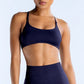 Open Back Sports Bra Women Padded Yoga Bra Stretchy Push Up Seamless Sports Bras Fitness Crop Top Medium Support Gym Top