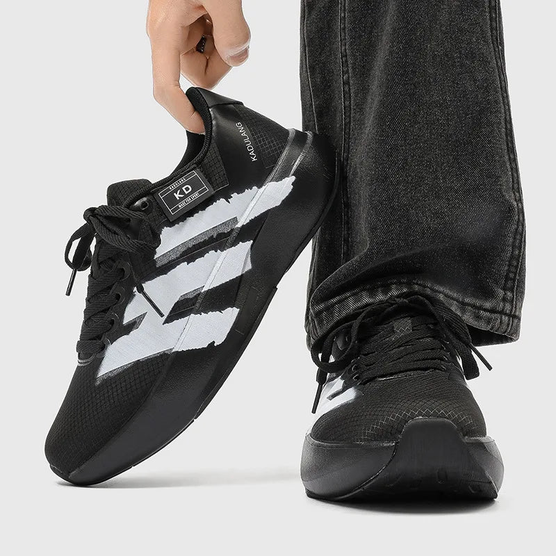 Men's Winter Running Shoes Breathable Lightweight Anti-slip Casual Sport Sneakers Dad Shoes Trendy Low Top Flat Heel Rubber