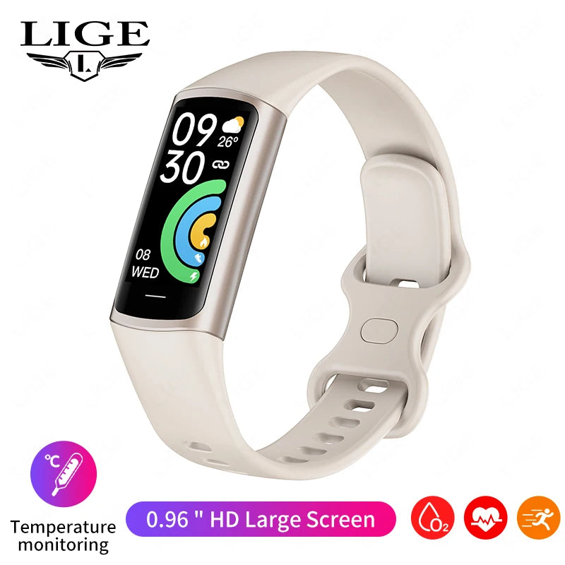 LIGE Fitness Tracker Heart Rate Blood Oxygen Blood Pressure Temperature Sleep All Day Health Monitoring Women's Smartwatch