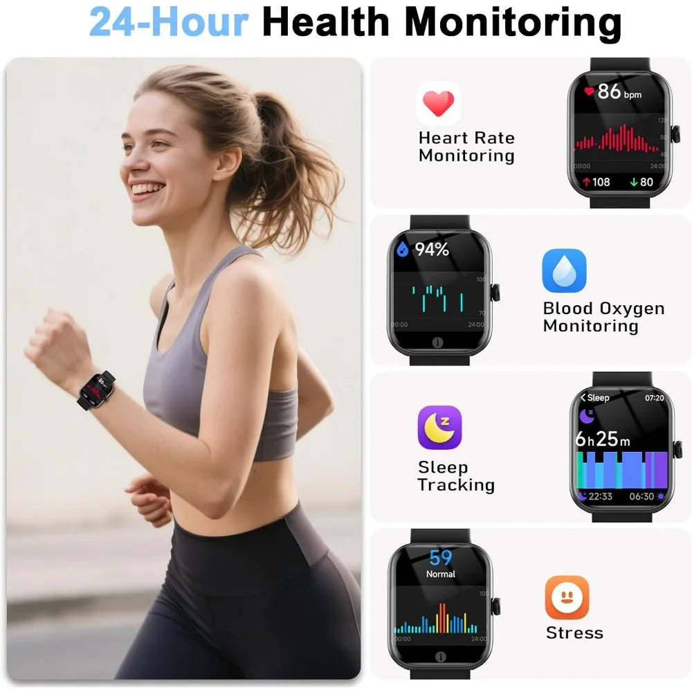 Smartwatch with Alexa, Fitness Tracker, 1.91" HD Display, Heart Rate, Sleep & SpO2 Monitoring, Water-Resistant, Sport Modes
