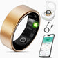 R09 Smart Ring Men Women with Charging Case,Heart Rate Blood Oxygen,Skin Temperature Monitor,5ATM Waterproof For Android iOS