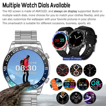 Smart Watch Men 1.43 Inch HD AMOLED Screen Bluetooth Call Fitness Watch Heart Rate Sleep Monitoring Smartwatch Men For 2025 New
