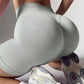 Women's Seamless Butt Lifting Sports Shorts, Suitable For Gym Workout, Cycling, Running, Black Tight Pants, Summer