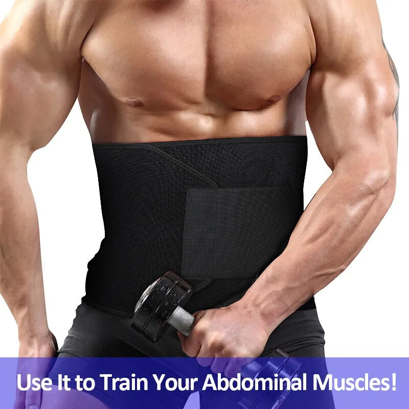Black Men Waist Trimmer Belt Fat Burner Weight Loss Sweats Slim Wrap Body Shaper Waist Support