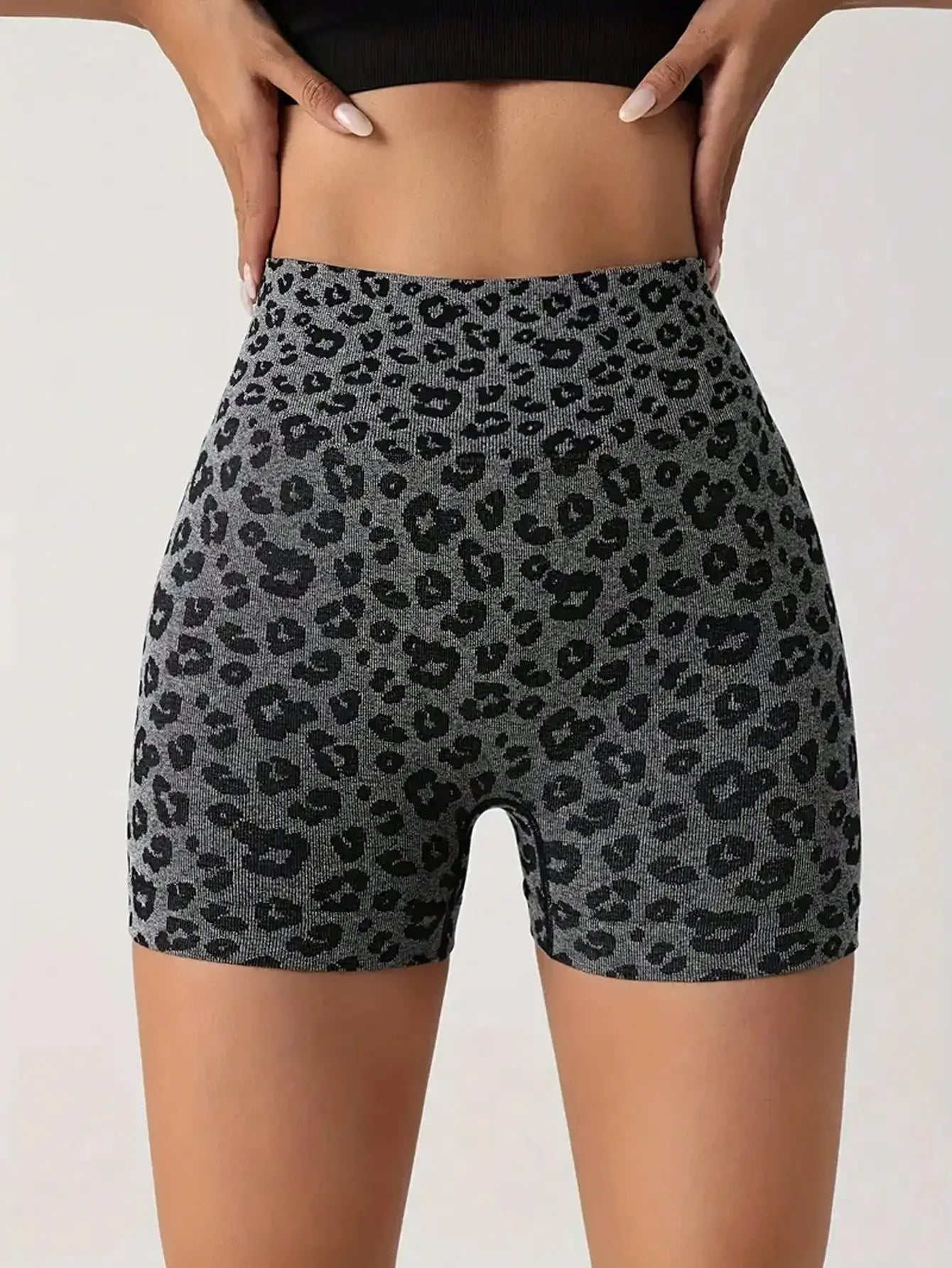 Sport Leopard Scrunch Butt Tummy Control Sports Biker Shorts Stretchy Shorts Women Boxer Shorts Summer
