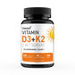 Vitamin D3 5000IU K2 90 Mcg Joint Support Supplement, for Heart & Bone Health, Cardiovascular & Immune Support, Calcium Absorption 120 Capsules