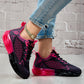 Women Gradient Scale Pattern Air Cushion Sneakers Breathable Flying Weave Mesh Shock Absorb Non Slip Lace Up Running Shoes Fashion Outdoor Gym Jogging Daily Casual Sports Footwear 2026 New