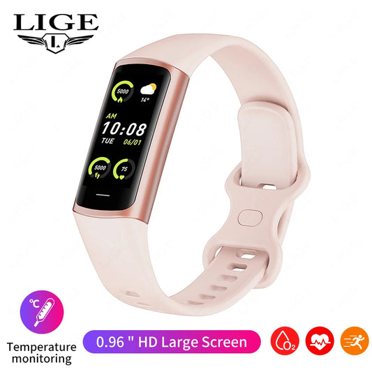 LIGE Fitness Tracker Heart Rate Blood Oxygen Blood Pressure Temperature Sleep All Day Health Monitoring Women's Smartwatch