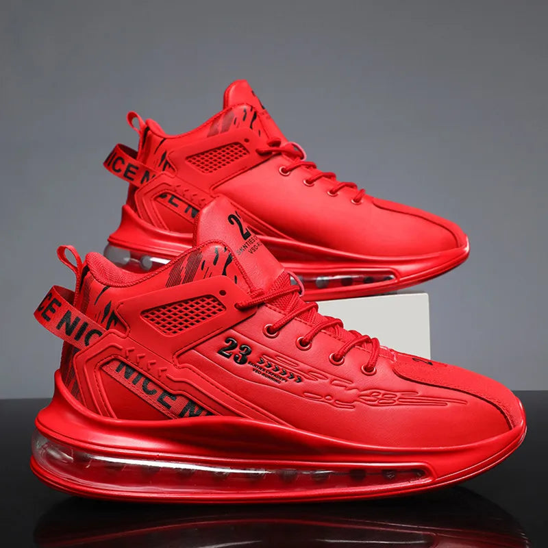 Men's Running Shoes 2026 Casual Sneakers New Spring Anti-shock Air Cushion Sport Shoes Thick Bottom Anti-slip Lucky Year Red Fashion Shoes