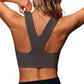 Women Seamless Sports Bra Buttery Soft Square Neck Padded Longline Yoga Crop Top Compressive Fitness Activewear Gym Workout Athletic Bralette Push Up Running Shirt Tank Top