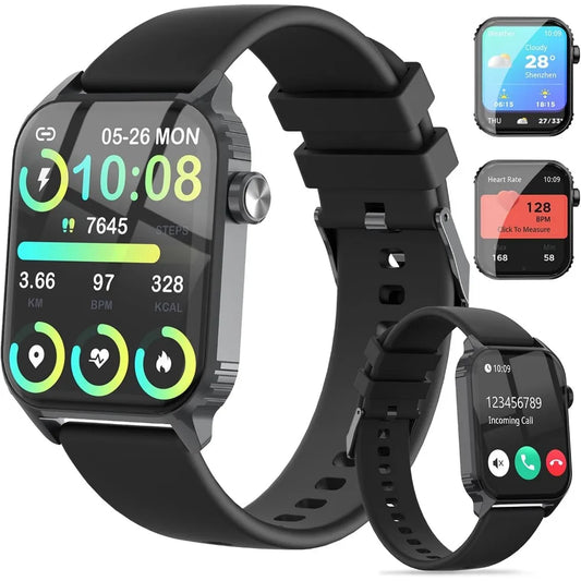Fitness Smartwatch: 1.83" HD Display, Heart Rate, Sleep Tracker, Waterproof, Bluetooth for iPhone/Android