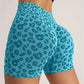 Sport Leopard Scrunch Butt Tummy Control Sports Biker Shorts Stretchy Shorts Women Boxer Shorts Summer